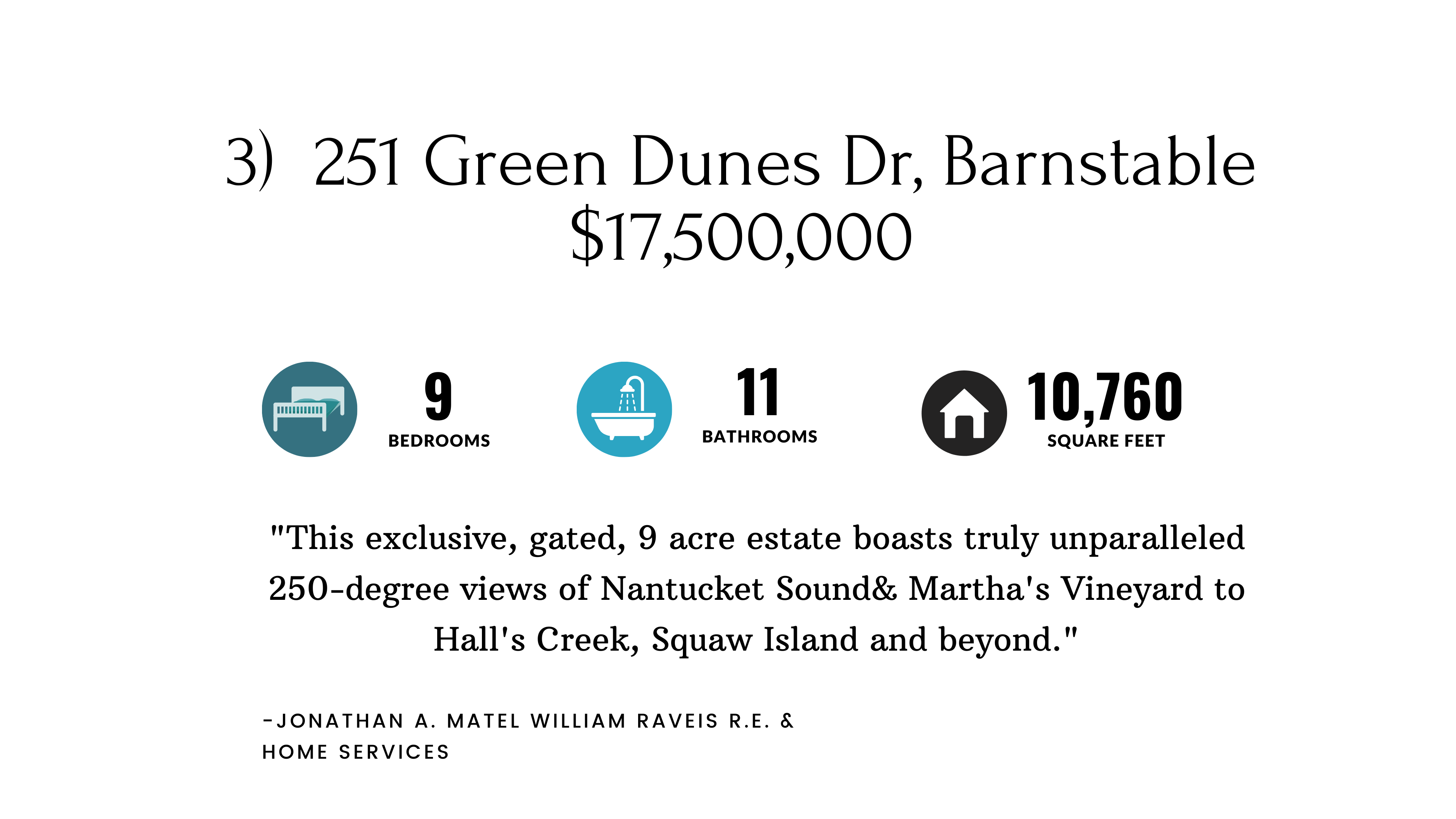 251 Green Dunes Drive in Barnstable is one of Massachusetts' most beautiful waterfront homes for sale