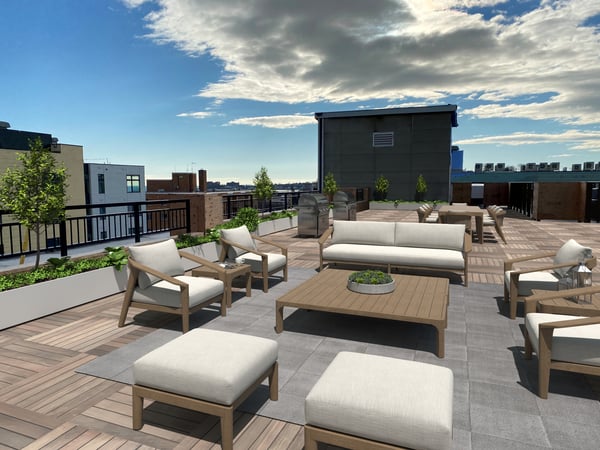 90o Revere Beach apartments - roof deck