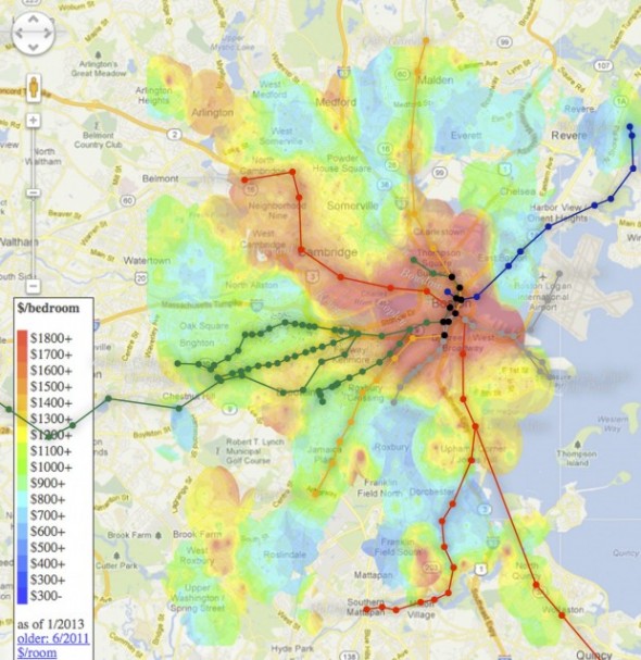 Boston rental heatmap