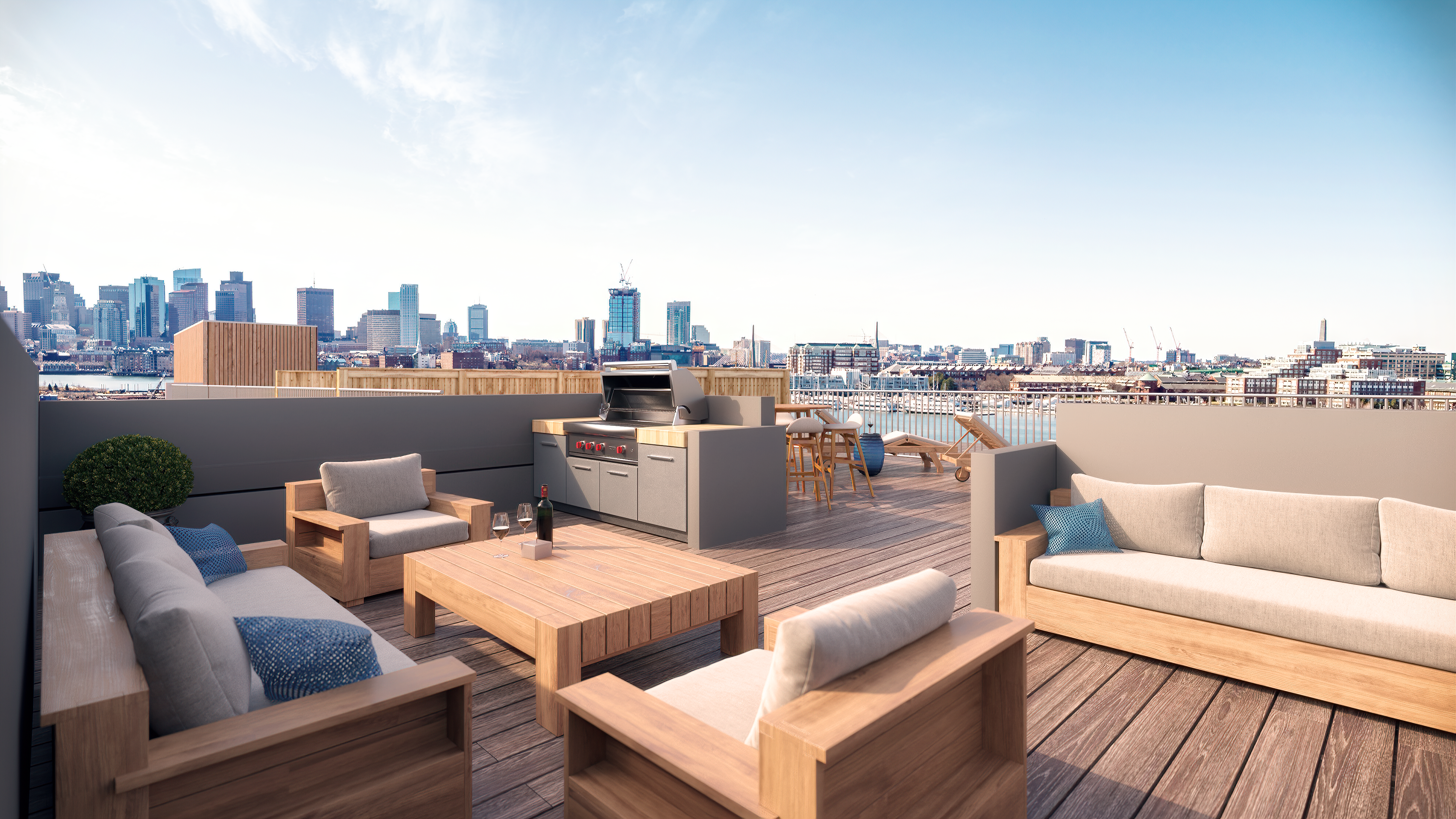mira luxury condos east boston roof deck