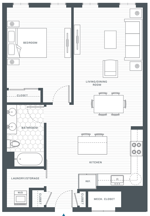 LUMEN Charlestown 1 bedroom floor plan